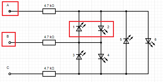 charlieplexing pairs AB