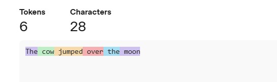 The cow jumped over the moon - as tokens